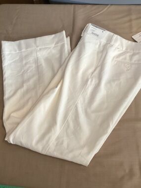 NWT New York & Company Cream Wide-Leg Trousers